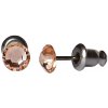 Náušnice Swarovski Elements s broušeným krystalem, visací, tvar tečka, béžové, 713907silk
