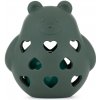 PETITE&MARS Hračka silikónová s hrkálkou Bear Basil Misty Green