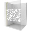 Mexen Kioto L, sprchová zástena Walk-In 70 x 200 cm, 8mm číre sklo biely vzor, zlatý matný profil, 800-070-103-55-85