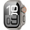 AppleMix Tvrdené sklo + kryt / rámček pre Apple Watch 10 - 42 mm + kryt korunky - titánovo béžový