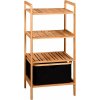 KESPER KESPER Policový regál 4 poschodia s úložným boxom, bambus 44 x 34 x 93 cm