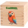 ČistéDrevo Detská drevená pokladnička - Americká džungľa Zvoľte zvieratko: Papagáj