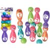 Lean Toys Bowlingová súprava Smajlíci farebné kolky 10 ks + gule
