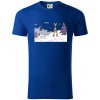 Panoráma lyžovania - Tričko z organickej bavlny - L ( Kráľovská modrá )