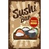 Ceduľa Restaurant Menu Sushi Bar Vintage style 30cm x 20cm Plechová tabuľa