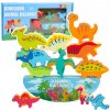 Drevená balančná hra dinosaury Montessori 12 dielov