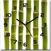 Sklenené nástenné hodiny štvorec Bambus 30x30 cm