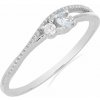 Nefertitis Prsteň strieborný s brúseným akvamarínom a zirkónom Ag 925 031121 AQ - 57 mm (US 8), 1,25 g