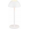TRIO Reality R54106131 RICARDO vonkajšia dotyková stolná lampa SMD LED V300mm 1,7W/240lm 3000K IP54 biela matná, nabíjateľná batéria, USB-C port