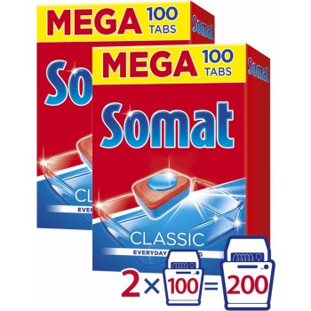Somat Classic Tablety do umývačky MEGA 2 x 100 ks od 18,9 € - Heureka.sk