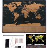 Veľká Stieracie mapa sveta s vlajkami Deluxe 82 x 59 cm s príslušenstvom čierna