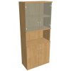Policová skriňa Strong, zámok, 80x192x40 cm, dub/dub - 1 kus - 1 KS - áno - 4 - 60 mesiacov - rovná - kombinovaná - Hobis - 2x sklenené a 2x plné - 80 cm - Strong - 40 cm - 192 cm - dub - 72.1 kilogra