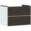 Hansgrohe Xevolos E Umývadlová skrinka, 78x58x48 cm, 2 zásuvky, matná biela/textilná tmavá sivá 54178660-HG