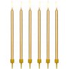 Narodeninové sviečky na tortu PartyDeco 12,5 cm zlaté 12 kusov