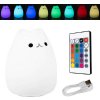 Detská dobíjacia RGB lampička s ovládačom 15cm - BIELA MAČKA