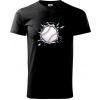 Baseball lopta v triku - Tričko extra veľké (5-8XL) - 5XL ( Čierna )