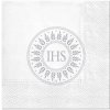 KOMUNIKÁLNE SERVÍTKY ornament IHS strieborné 20 kusov