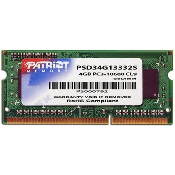 Patriot Signature line SODIMM DDR3 4GB 1333MHz CL9 PSD34G13332S od 12,2 € -  Heureka.sk