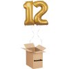 HeliumKing Balónový box - Narodeninové číslo 12 zlatý 86 cm