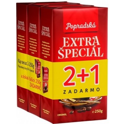 Popradská mletá káva extra špeciál 3 x 250 g