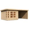 Drevený záhradný domček KASTORF 6 s prístavkom 320 Lanitplast