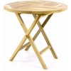 DIVERO záhradný stôl z teakového dreva - 80 cm
