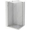 MEXEN/S - Velar L sprchovací kút, posuvné dvere 90 x 70, transparent, nikel kartáčovaný 871-090-070-03-97