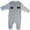 Bavlnený overal Mamatti sivý / čierne guličky - kolekcia Princess, veľ. 62