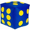 Detský taburet KOCKA 35 cm - modrá + žltá