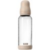 BIBS Baby Glass Bottle Silicone antikoliková fľaša so silikónovým náustkom Blush 240 ml