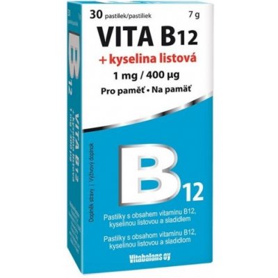Vitabalans VITA B12 + kyselina listová pastilky 30 ks