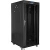 Stála inštalačná racková skriňa 19 palcov 27u 800x1000 čierne sklenené dvere LCD (ploché balenie)
