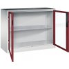 Skriňa s krídlovými dverami s priehľadnými okienkami ,v x š x h 1000 x 1200 x 500 mm, 1 polica C+P