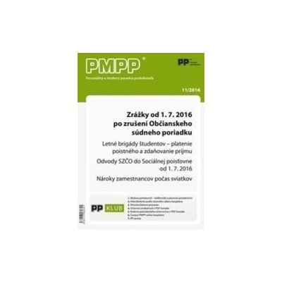 PMPP 11/2016 Zrážky od 1. 7. 2016 po zrušení Občianskeho súdneho poriadku