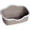 STEFANPLAST Chic Open 56x38,5x26cm toaleta pre mačky s odnímateľným okrajom biela/ svetlo hnedá