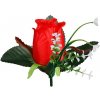 Umelá ruža červená puk 7 cm