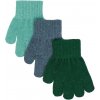 Mikk-Line DETSKÉ RUKAVICE S VLNOU 3-BALENIE MIKK-LINE MAGIC - SPROUSE/DENIM/GREEN Veľkosť: 1 - 3 roky