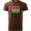 Sablio Tričko s potlačou ROBLOX farebný text - hnedé S