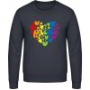 B&C CREW Mikina bez Kapucne - Dúhové srdce Pride - Navy - XL - Pánske