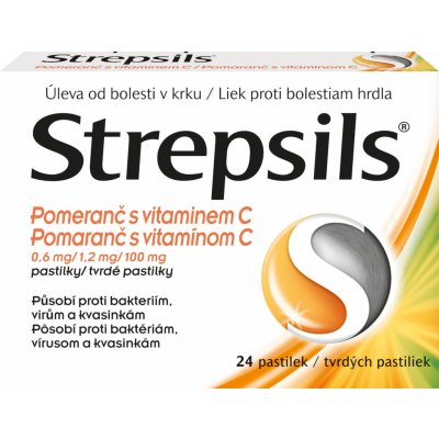 Strepsils Pomaranč s Vitamínom C 24 pastiliek