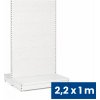 Predajný regál obojstranný, perfo steny, 2200 x 1000 x 900 mm, základná, biela