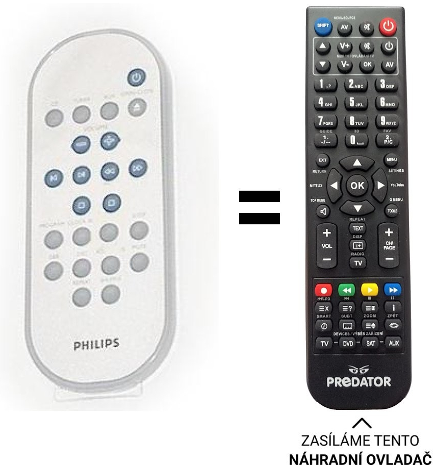 Diaľkový ovládač Predátor Philips MC320/22