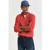 Gant Textured Cotton Half Zip Brick Red