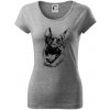 Čiernobiela karikatúra Nemecký ovčiak - Dámske tričko Pure - L ( Tmavosivý melír )