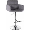 Design-Shop Barová stolička Los Angeles - zamat, chróm rám - tmavo šedá