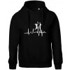 EKG volejbalistky - Oversized mikina dámská Moon - kratšia + širšia - XL ( Čierna )