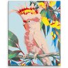 Maľovanie podľa čísel - Papagáj a jeho čarovné farby - 80x100 cm, bez dřevěného rámu - výroba CZ