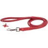 Collar Glamour okrúhle kožené vodítko Red 6mm 122cm