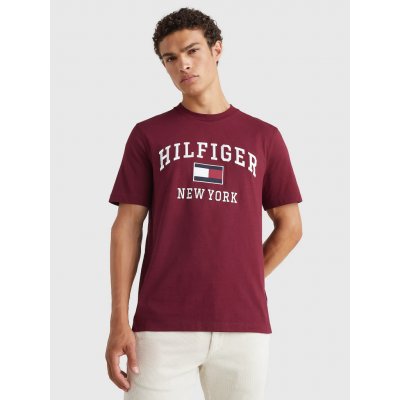 Tommy Hilfiger pánske tričko Modern Varsity vínové