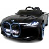 mamido Elektrické autíčko Audi BMW i4 s EVA kolesami a čiernym koženým sedadlom s diaľkovým ovládačom